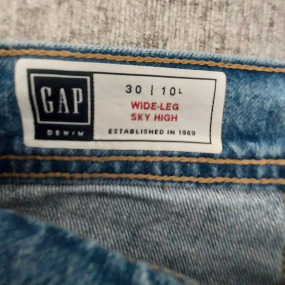 GAP jeans Wide Leg Sky High 10/30 L (size 10 Long) NWT - Picture 8 of 10